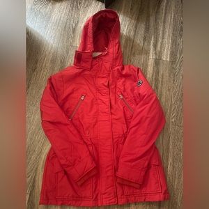 Abercrombie & Fitch Red Parka Jacket in Size M